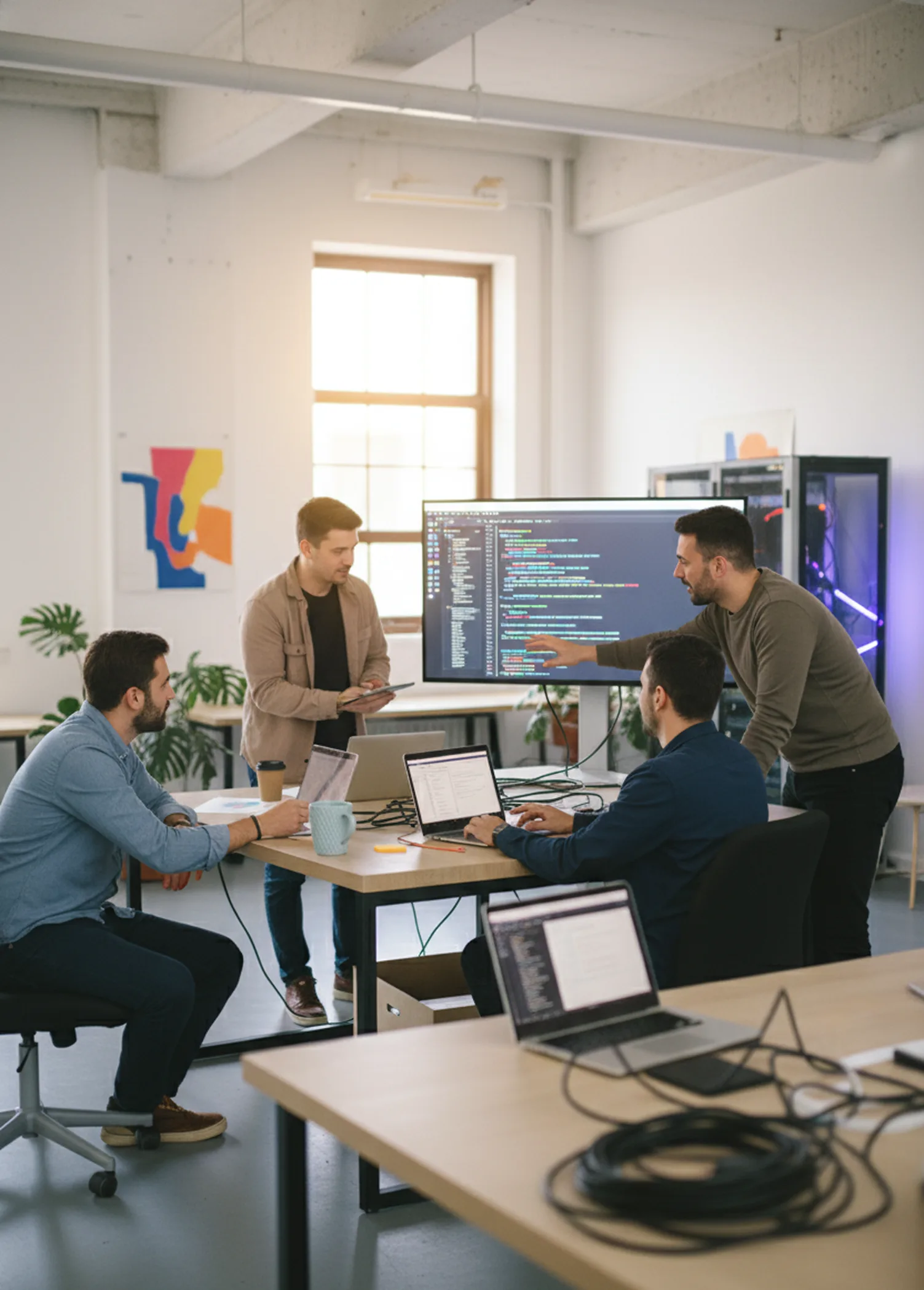 Creative design workspace at Mavros Studio